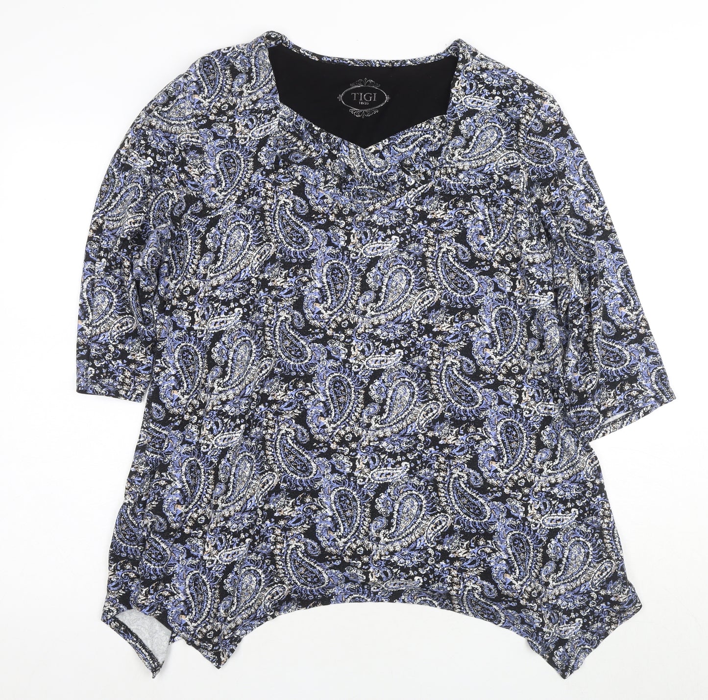 TIGI Women's Multicoloured Paisley Tunic 3/4 Sleeve Size 18-20