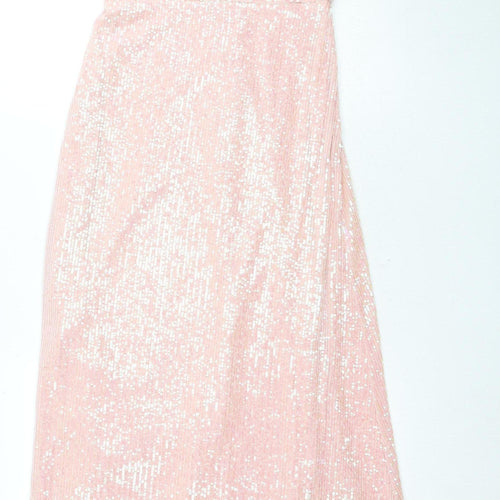 Morgan de Toi Pink Sequin Slip Dress, Women's S