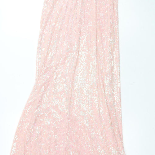 Morgan de Toi Pink Sequin Slip Dress, Women's S