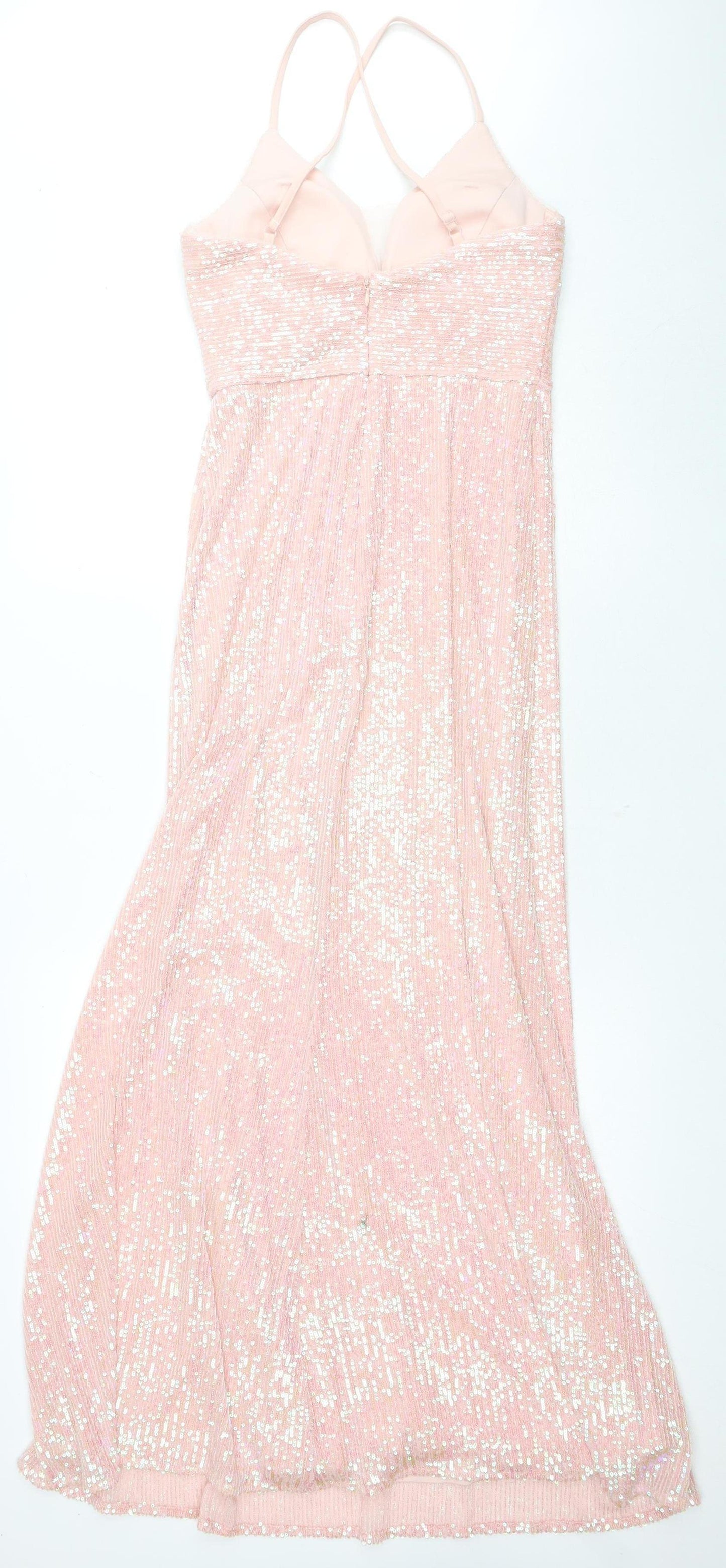 Morgan de Toi Pink Sequin Slip Dress, Women's S