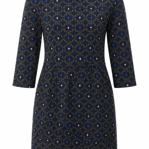 The Cleats Women’s Blue Geometric Sheath Dress, Size 8
