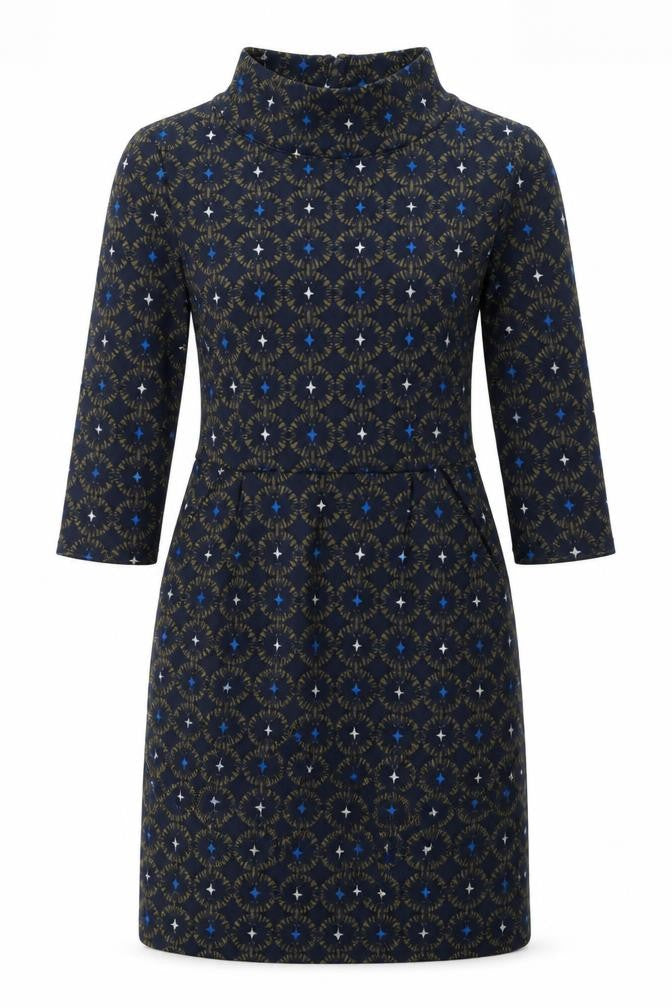 The Cleats Women’s Blue Geometric Sheath Dress, Size 8