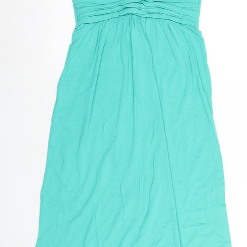 Pepper Women's Green A-Line Midi Dress, Size 10, Scoop Neck