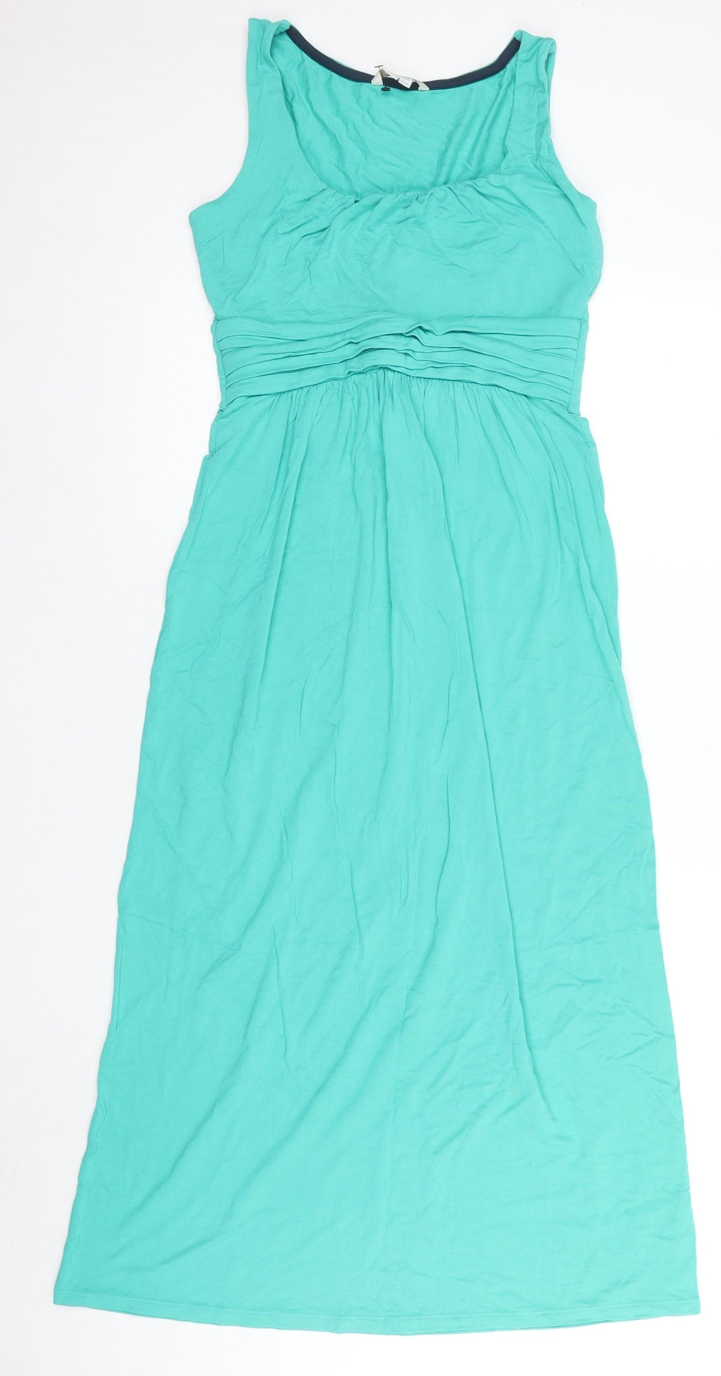 Pepper Women's Green A-Line Midi Dress, Size 10, Scoop Neck
