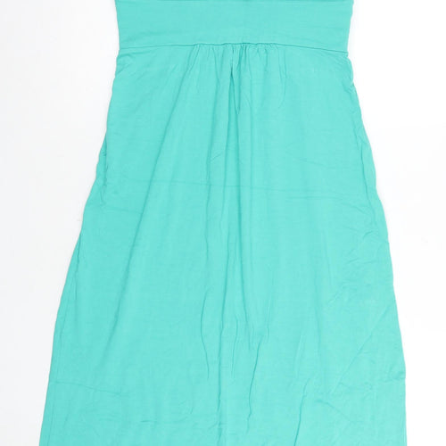 Pepper Women's Green A-Line Midi Dress, Size 10, Scoop Neck