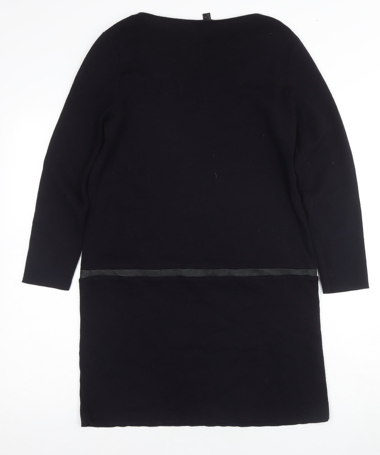 COS Women's Black Knit Shift Dress, Size 8, Knee Length