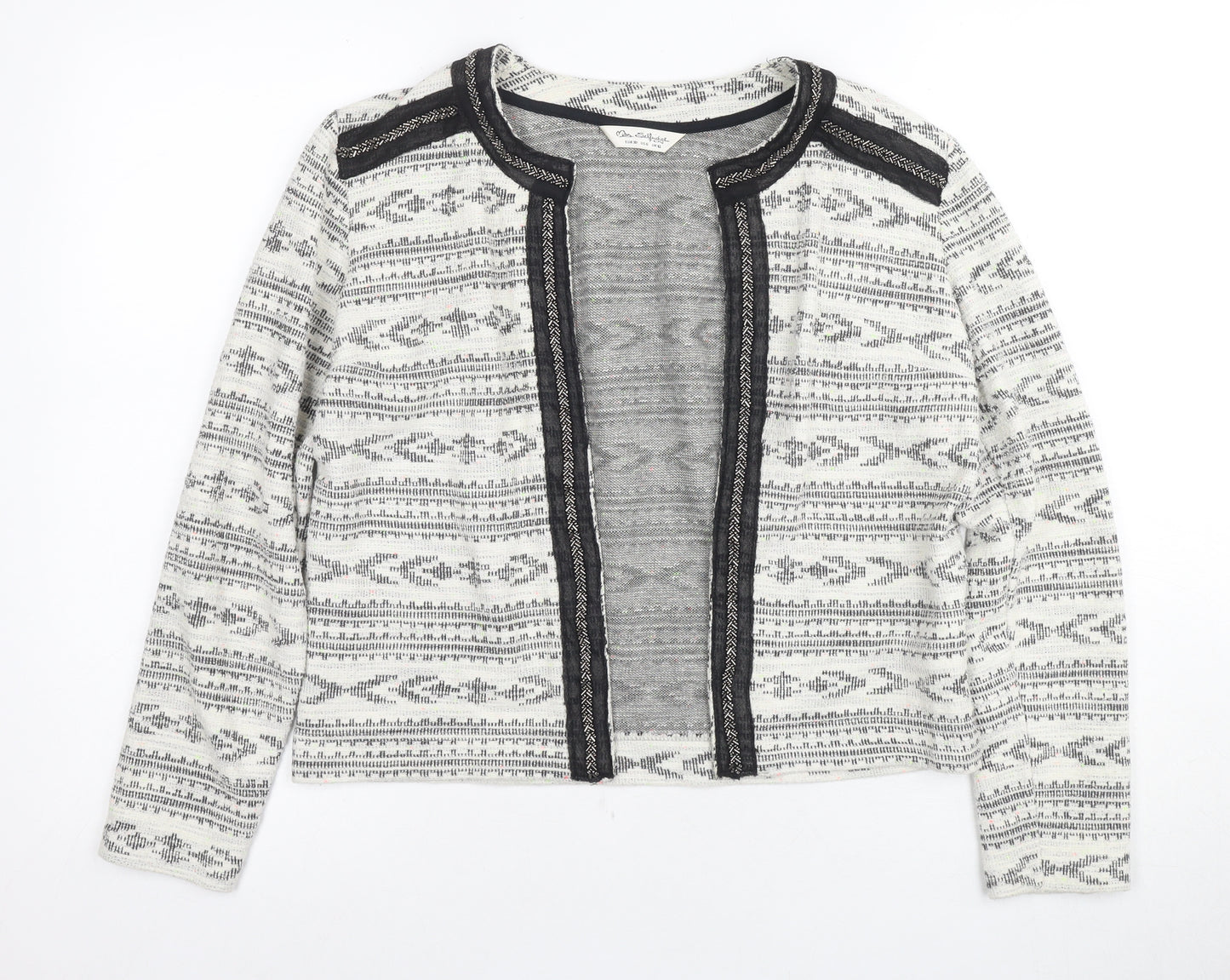 Miss Selfridge Women's Grey Geometric Jacket Size 10