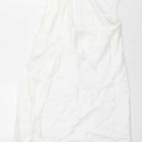 Zara Women's White Slip Dress, Size 12, Sleeveless
