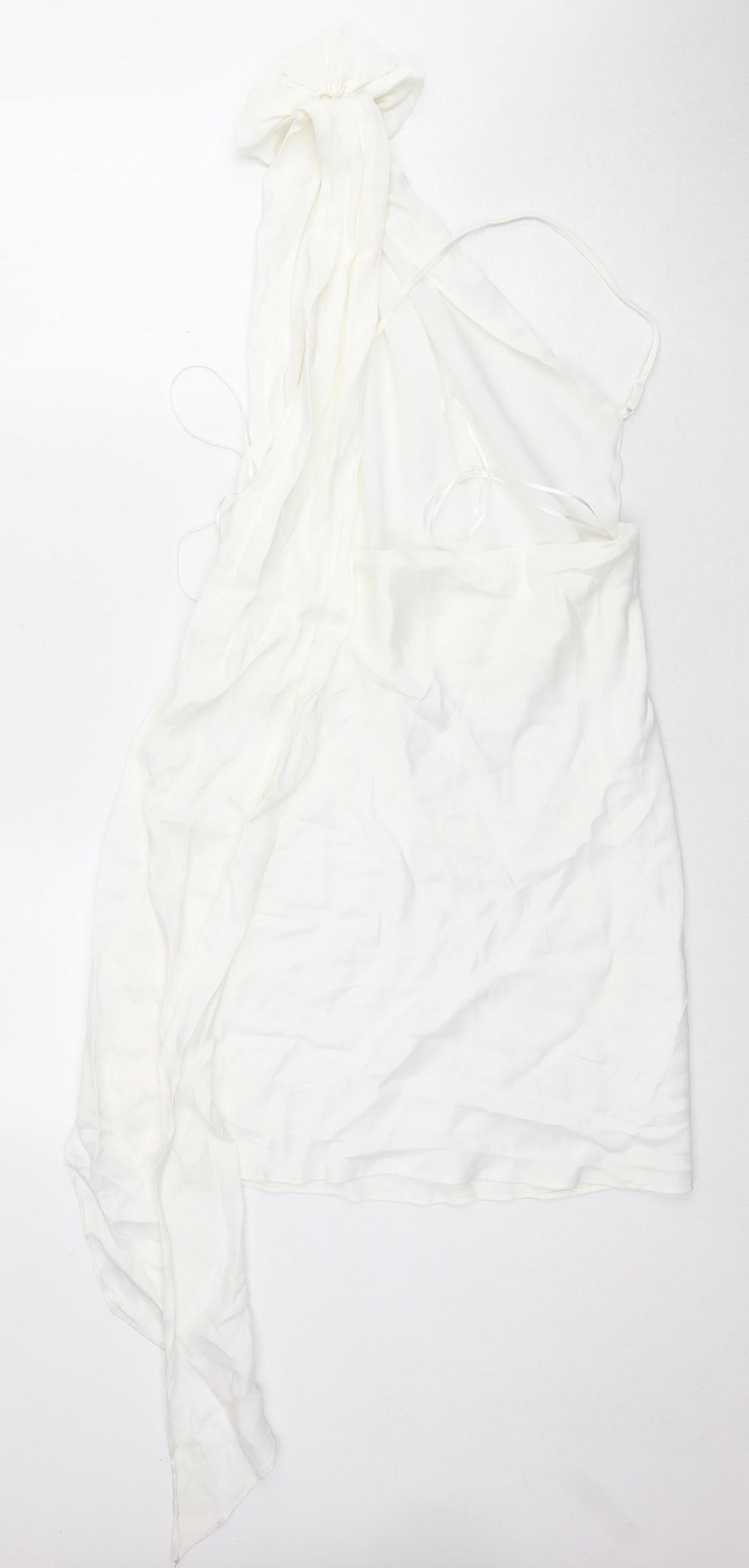 Zara Women's White Slip Dress, Size 12, Sleeveless