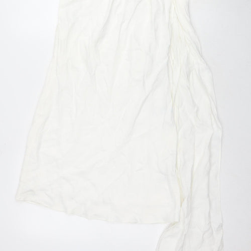Zara Women's White Slip Dress, Size 12, Sleeveless