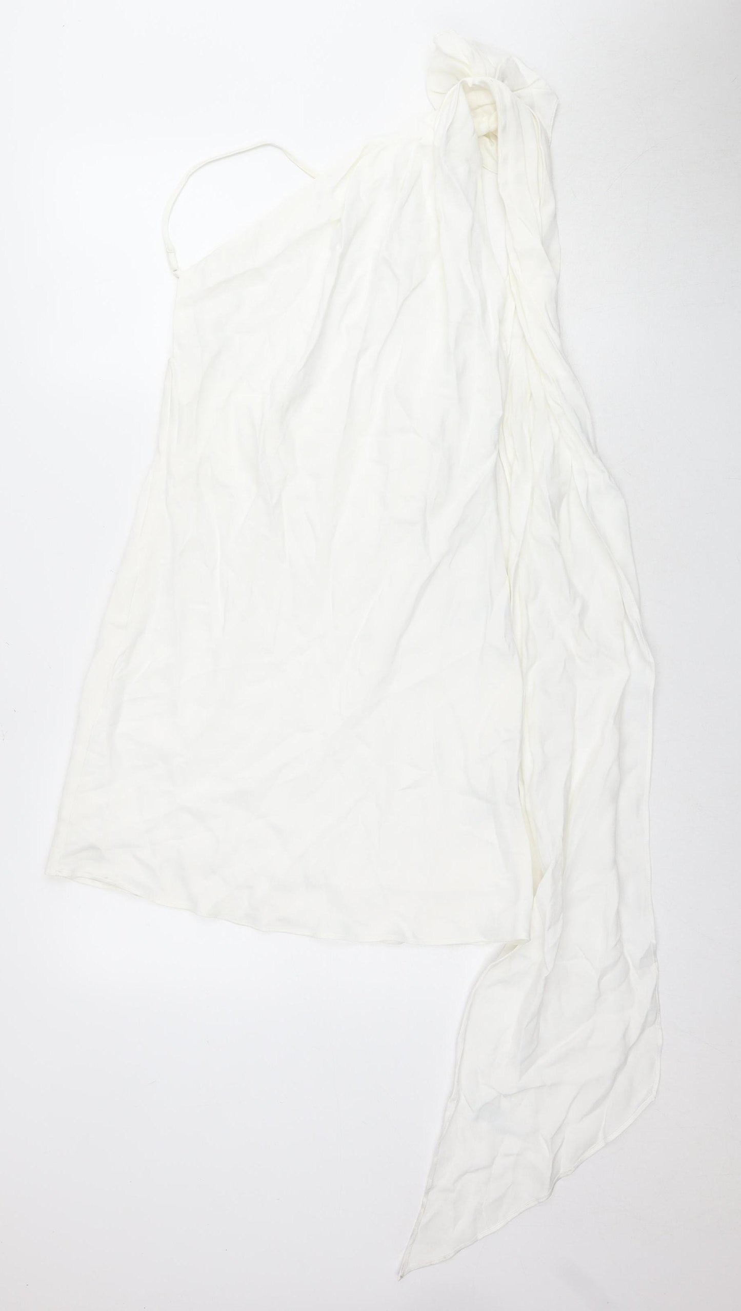 Zara Women's White Slip Dress, Size 12, Sleeveless