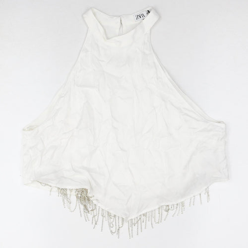 Zara Women's White Halter Camisole Blouse S