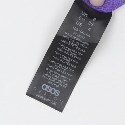 ASOS Women's Purple Wide-Leg Trousers Size 8