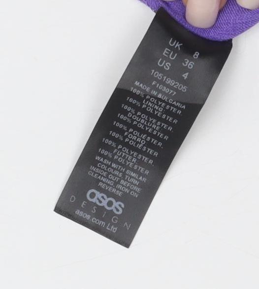 ASOS Women's Purple Wide-Leg Trousers Size 8