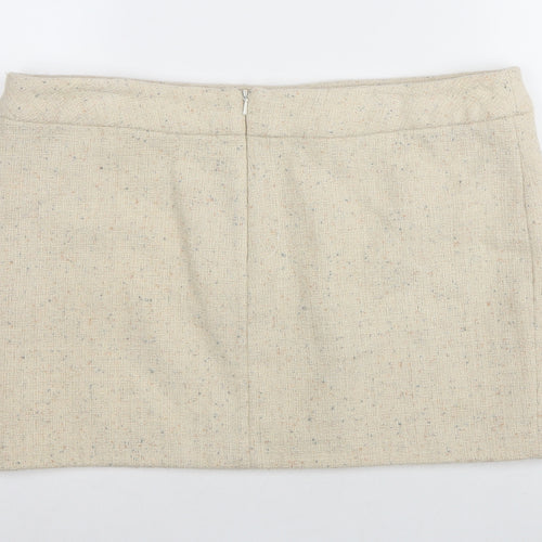 Warehouse Women's Beige Short Pencil Skirt, Size 16