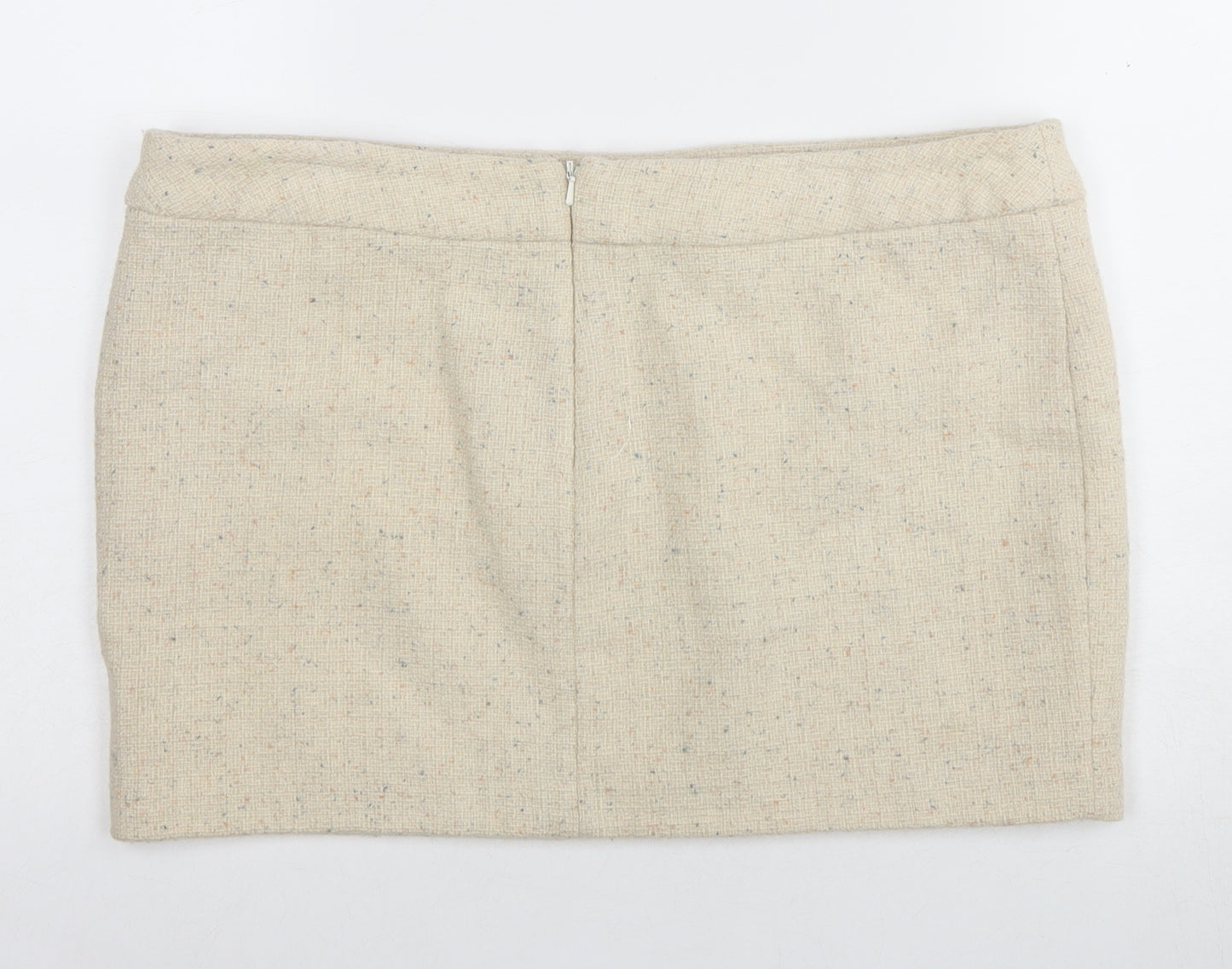 Warehouse Women's Beige Short Pencil Skirt, Size 16