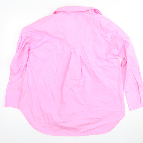 Zara Women's Pink Collared Shirt Dress XS