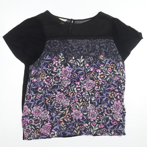 Monsoon Women's Black Floral Blouse, Size 18