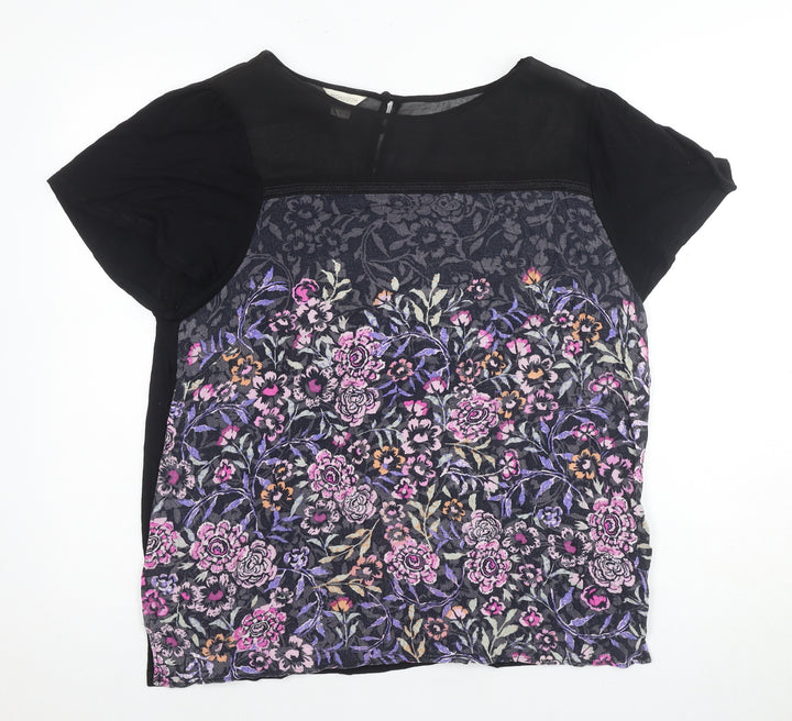 Monsoon Women's Black Floral Blouse, Size 18