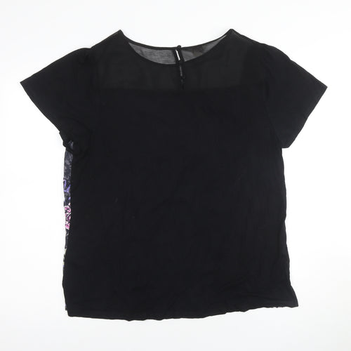 Monsoon Women's Black Floral Blouse, Size 18