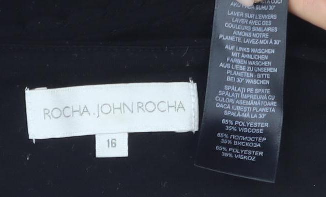 Rocha John Rocha Women's Black Basic Top Size 16