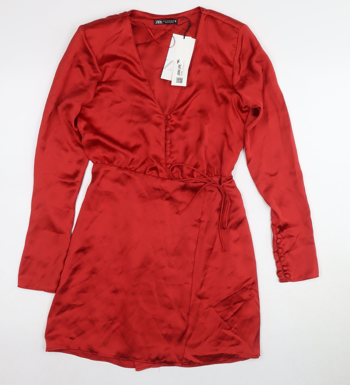 Zara Women's Red V-Neck Jacket Dress Size XS