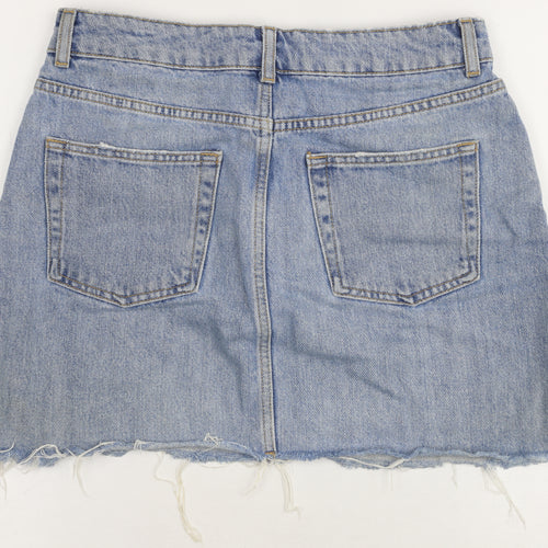 Topshop Women's Blue Denim Skirt, Size 10, Mid Rise