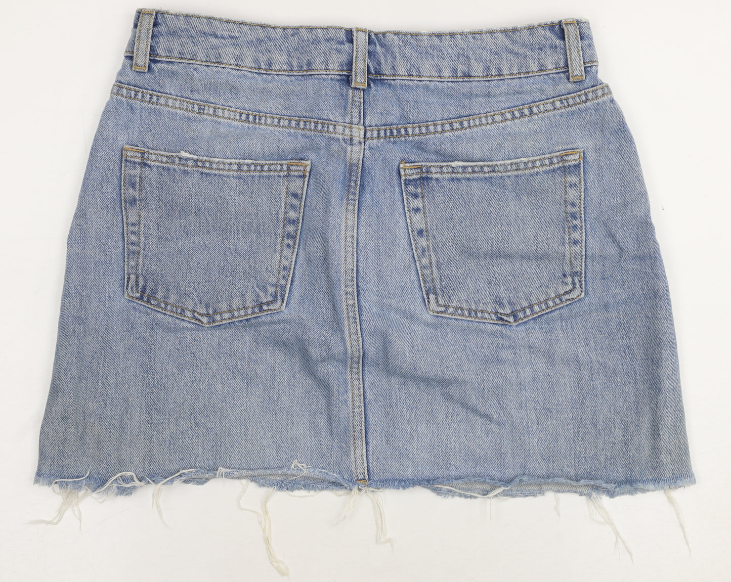 Topshop Women's Blue Denim Skirt, Size 10, Mid Rise