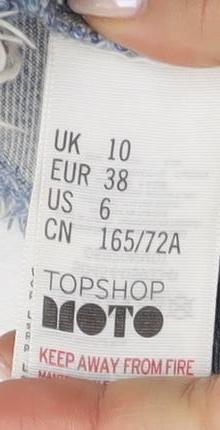 Topshop Women's Blue Denim Skirt, Size 10, Mid Rise