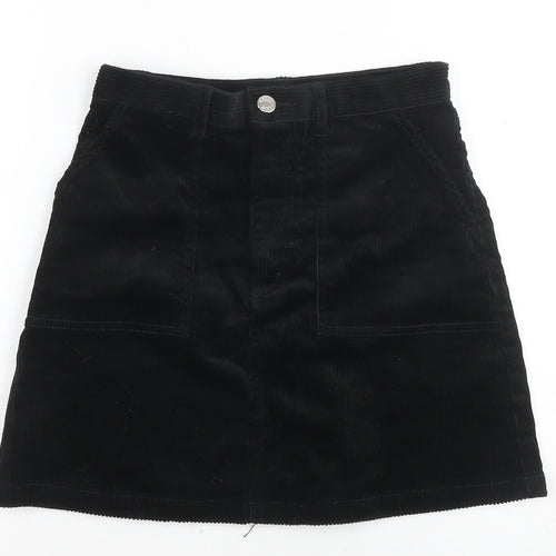 Monki Women's Black Corduroy Skirt - Size 6