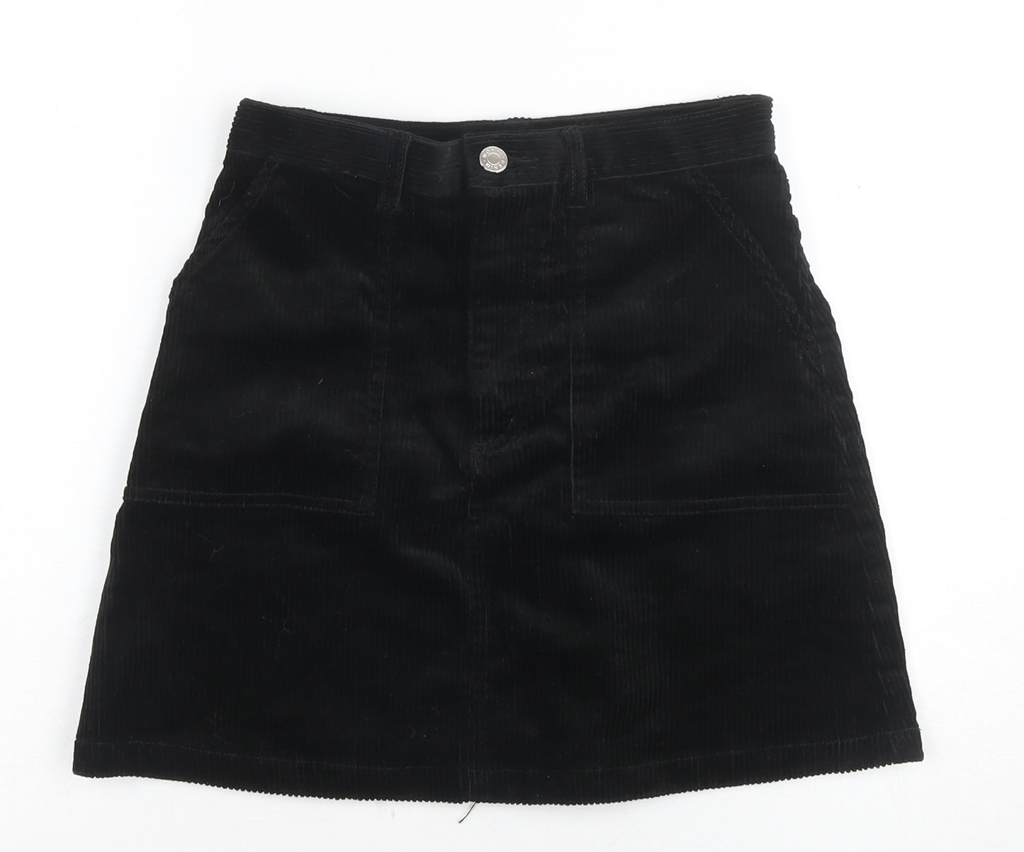 Monki Women's Black Corduroy Skirt - Size 6