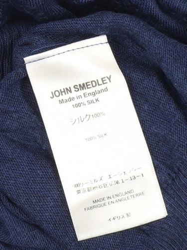 John Smedley Women's Blue Silk Pullover Jumper S