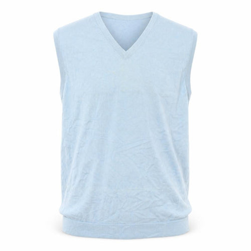 Marks and Spencer Men's Blue Cotton Vest M V-Neck Casual