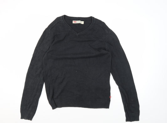 Levi's Men's Black Slim V-Neck Jumper, Size S