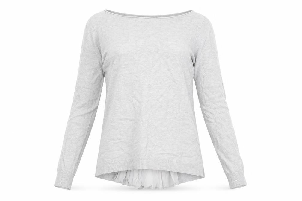 Front view of Mint Velvet Women's Grey Round Neck Jumper, size 8