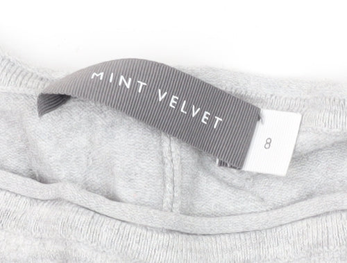 Mint Velvet Women's Grey Round Neck Jumper, Size 8