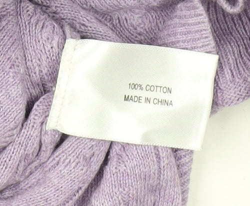 CC Petite Women's Purple Cable Knit V-Neck Pullover Jumper - Small