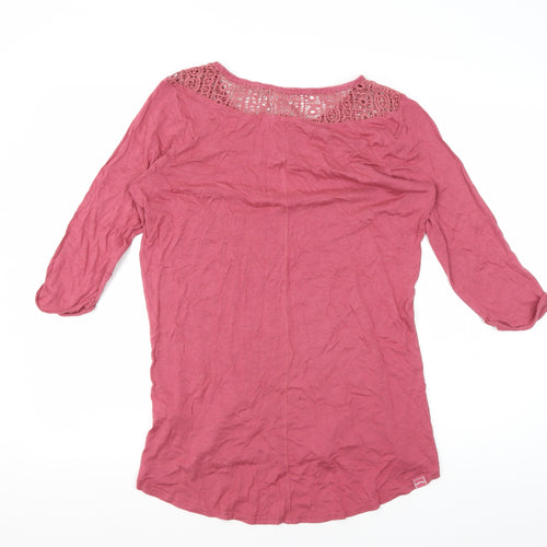 FatFace Women's Red Blouse, Size 12, Crochet Accents