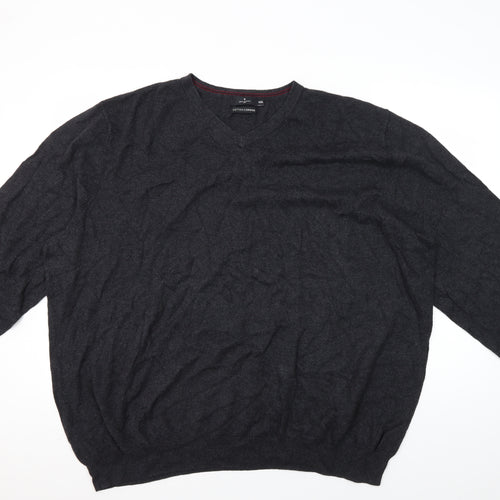 Jeff Banks Men's Black 3XL V-Neck Cotton Cashmere Jumper