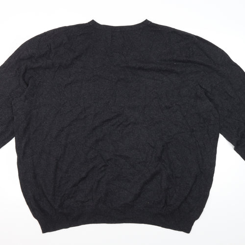 Jeff Banks Men's Black 3XL V-Neck Cotton Cashmere Jumper