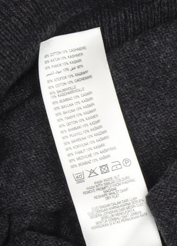 Jeff Banks Men's Black 3XL V-Neck Cotton Cashmere Jumper