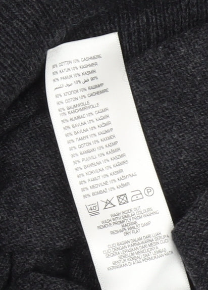 Jeff Banks Men's Black 3XL V-Neck Cotton Cashmere Jumper