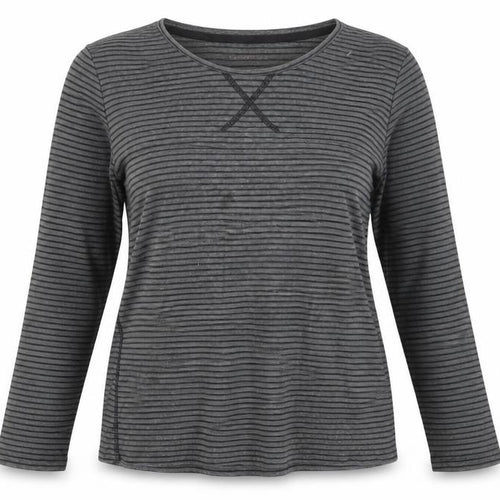 Liz Claiborne Women's Grey Striped Jersey T-Shirt M