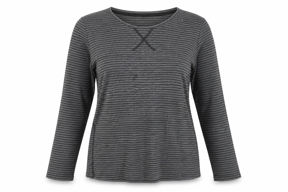 Liz Claiborne Women's Grey Striped Jersey T-Shirt M