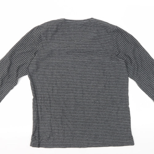 Liz Claiborne Women's Grey Striped Jersey T-Shirt M