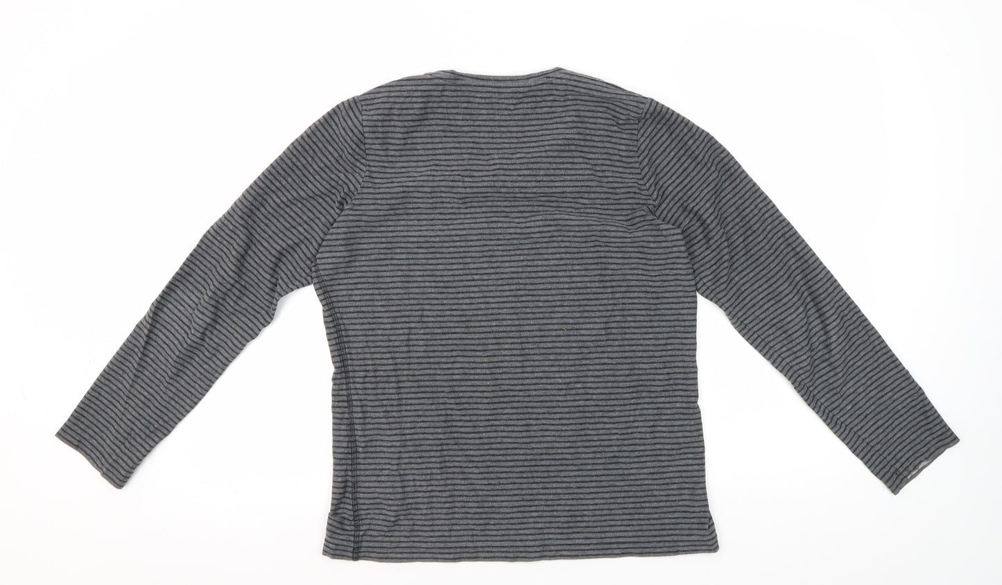 Liz Claiborne Women's Grey Striped Jersey T-Shirt M