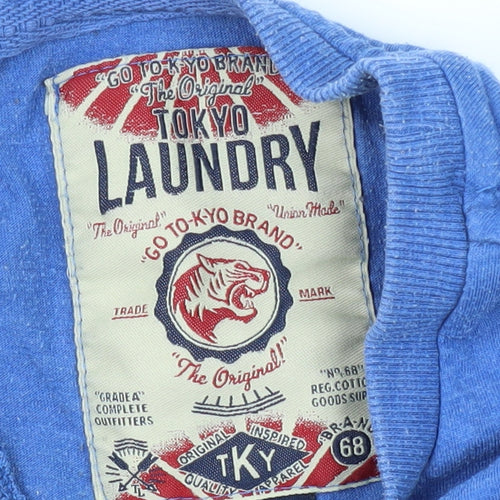 Tokyo Laundry Men's Blue Medium T-Shirt, Crew Neck, Short Sleeve