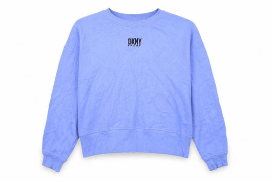 Front view of DKNY Women's Blue XS Pullover Sweatshirt