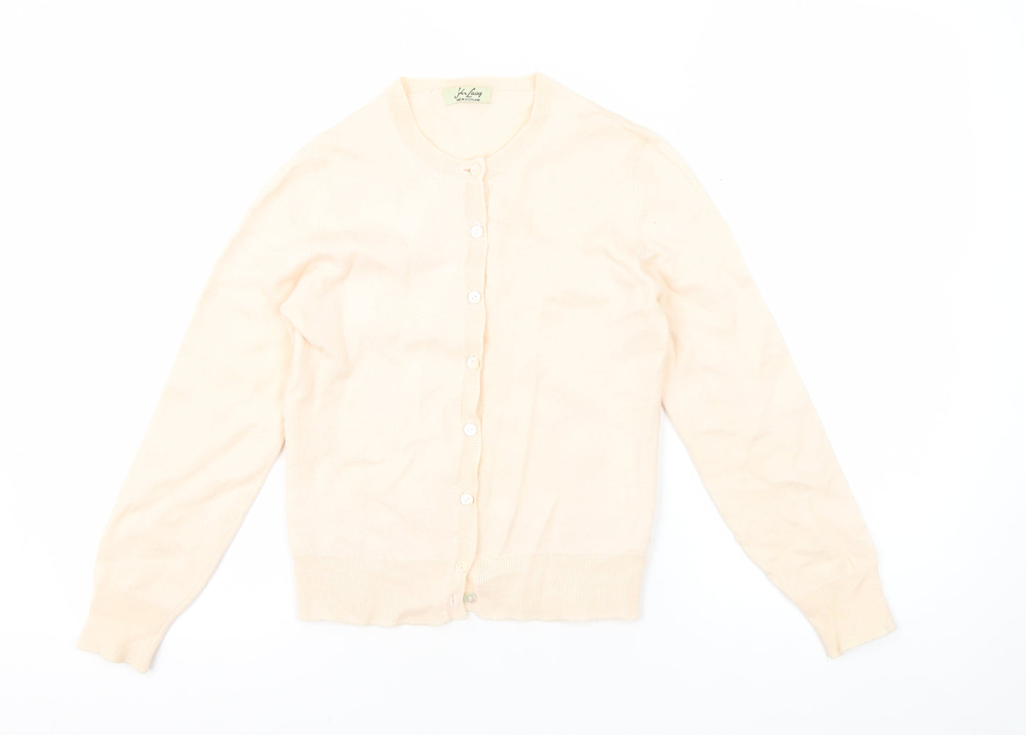 John Laing Women's Cardigan Ivory Wool Silk Size 5