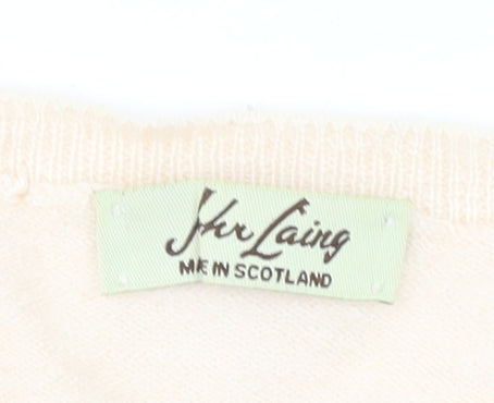 John Laing Women's Cardigan Ivory Wool Silk Size 5